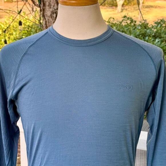 Icebreaker Bodyfit 200 Merino wool base layer. Blue. - Picture 2 of 7
